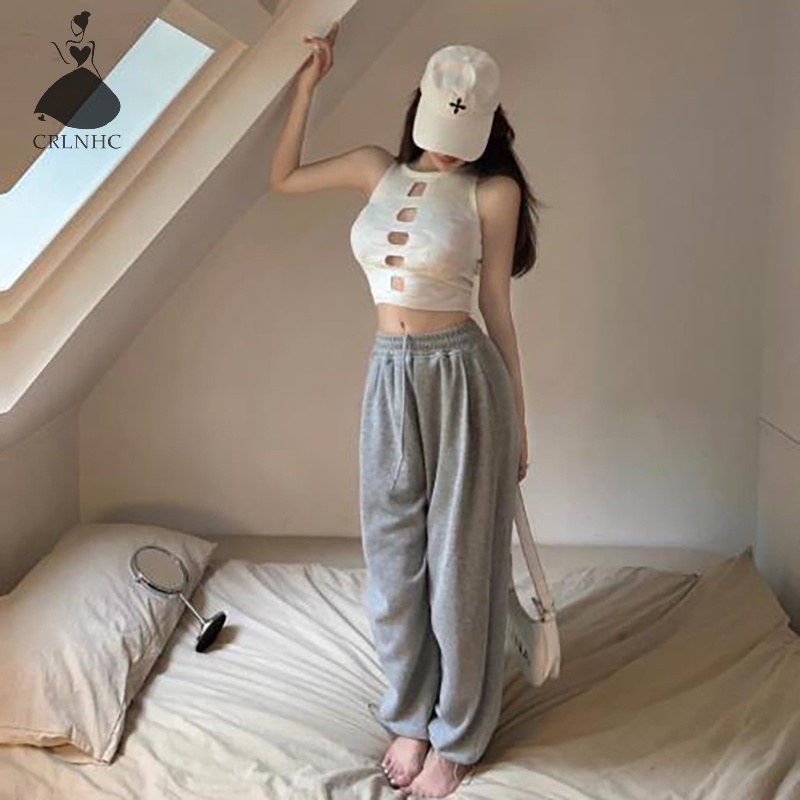 Áo Croptop Dệt Kim Sát Nách Cổ Tròn Dáng Ôm Khoét Lỗ Thời Trang Mùa Hè Quyến Rũ Cho Nữ