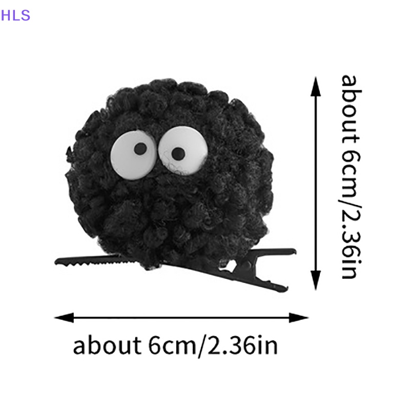 1 Cặp Kẹp Tóc Màu Đen Hình Hoạt Hình Dễ Thương Dành Cho Nữ