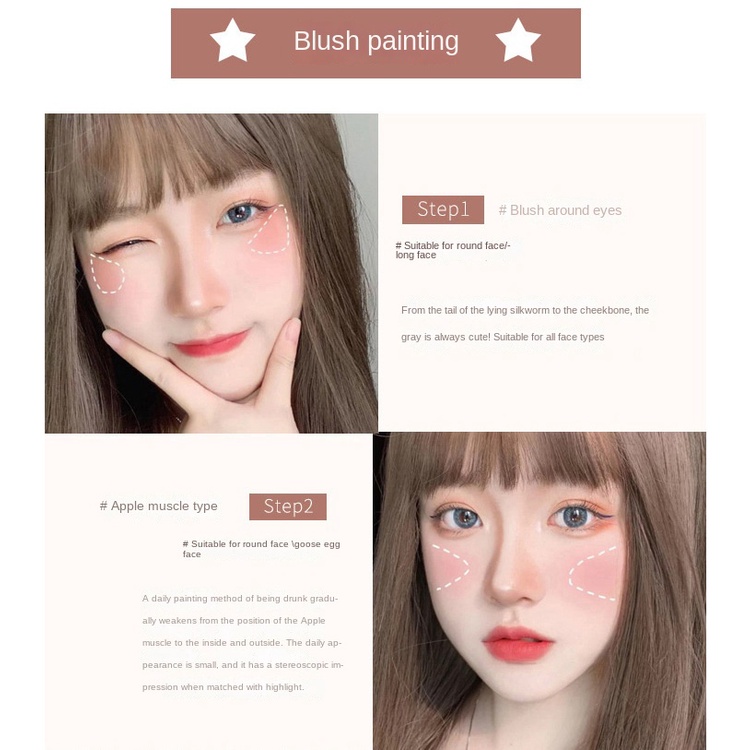 Phấn Má Hồng Bắt Sáng Ba Tầng Mềm Mịn Không Thấm Nước Và Mồ Hôi Lâu Trôi Miss Lara