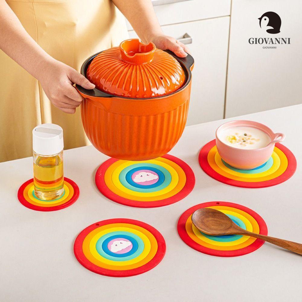 Giovanni Tấm Lót Bàn Ăn Bằng Silicone Chống Trượt Cách Nhiệt Họa Tiết Cầu Vồng