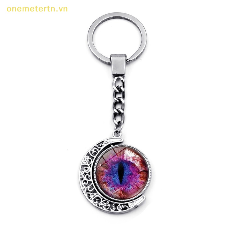 Onemetertn Móc Khóa Đính Đá Quý Hai Mặt Họa Tiết Mặt Trăng Cổ Điển Thời Trang Sáng Tạo Dành Cho Trang Trí Túi Xách