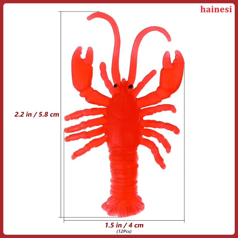 Set 12 Mô Hình Tôm Hùm Bằng Nhựa Đồ Chơi Cho Bé