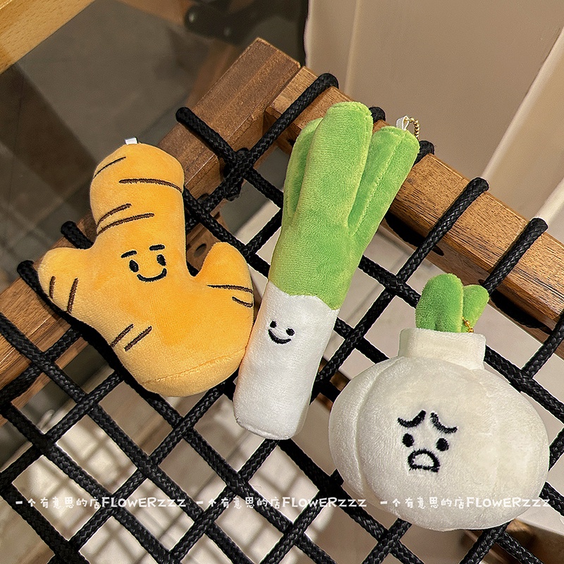 Móc Khóa Hình Hành Tỏi Gừng Nhồi Bông Dễ Thương