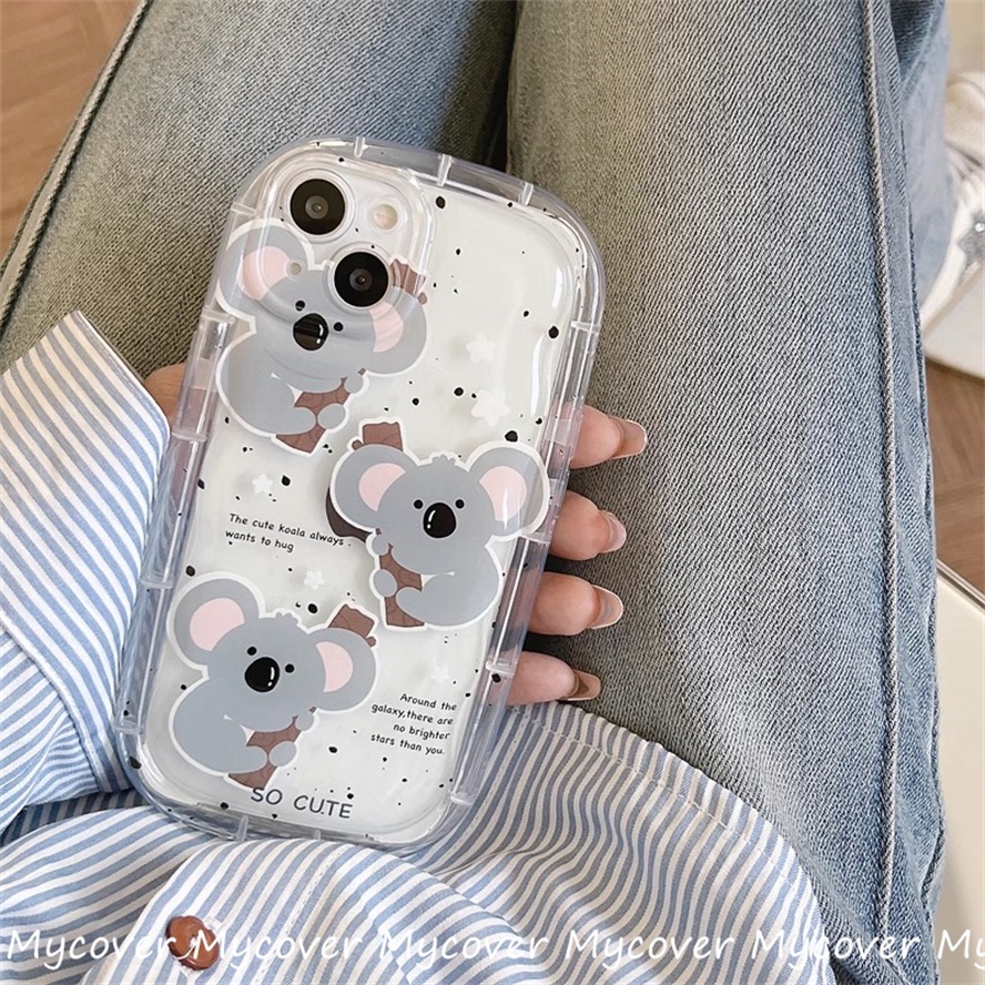 Ốp Điện Thoại Silicon Trong Suốt Hình Gấu Koala Cho iPhone 11 12 13 14 Pro Max X Xr Xs 8 7 6 Plus SE 2020
