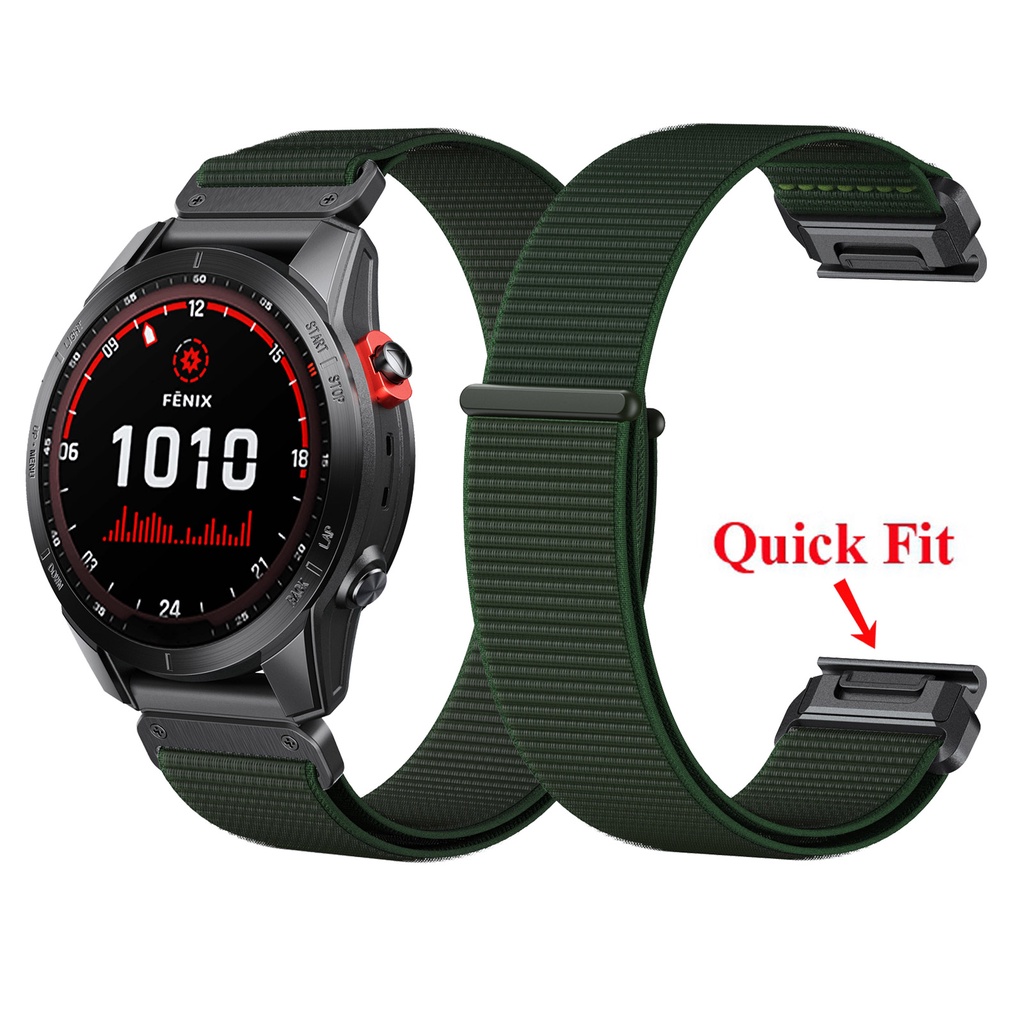 Dây Đeo Nylon 26mm 22mm Thoáng Khí Thay Thế Cho Garmin Fenix 7 7X 6 6X Pro 5 5X Plus 3 3HR 2 Forerunner 965 955 945 935