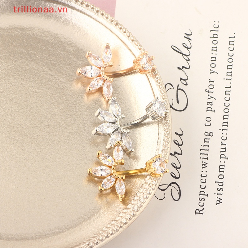 Khuyên Rốn Đính Đá Zircon Bằng Thép Không Gỉ Quyến Rũ Cho Nữ