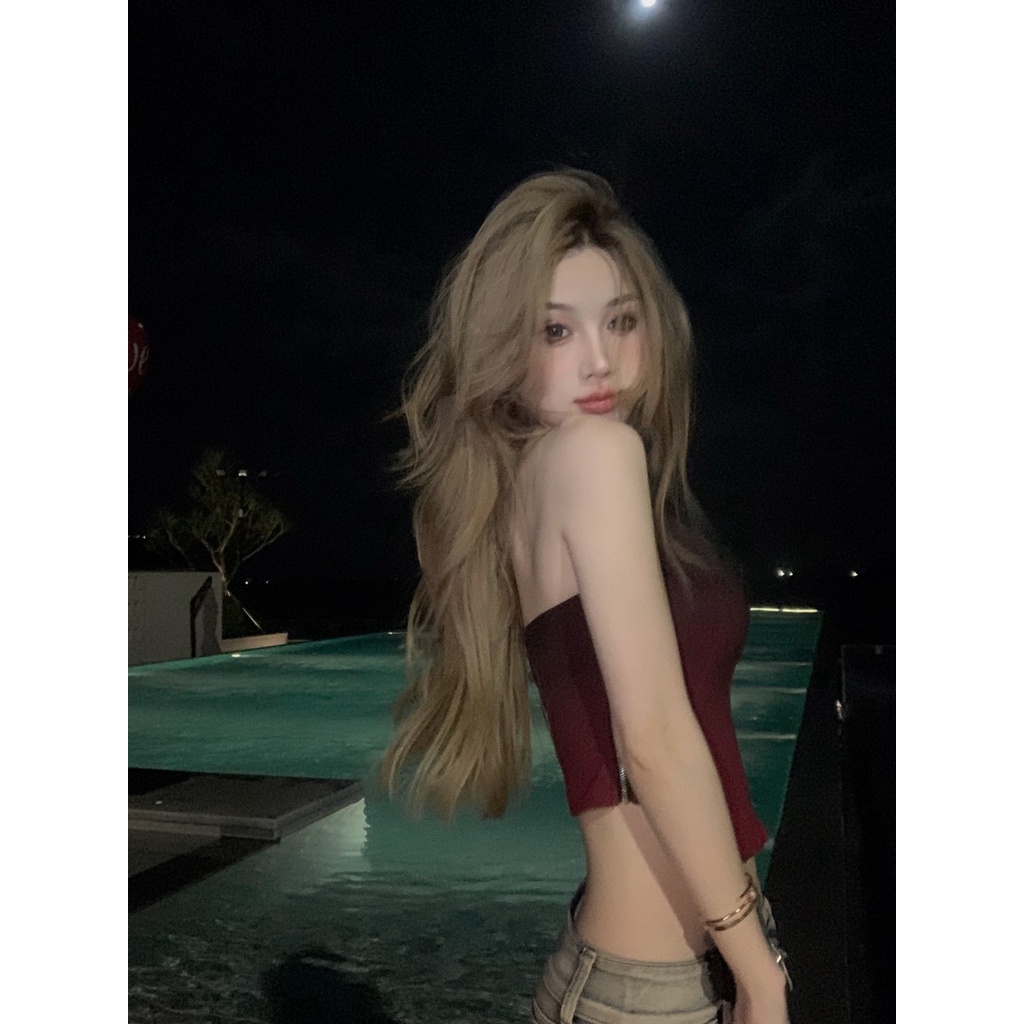 Áo Ống Ngắn Không Tay Màu Gradient Quyến Rũ Thời Trang Mùa Hè Cho Nữ