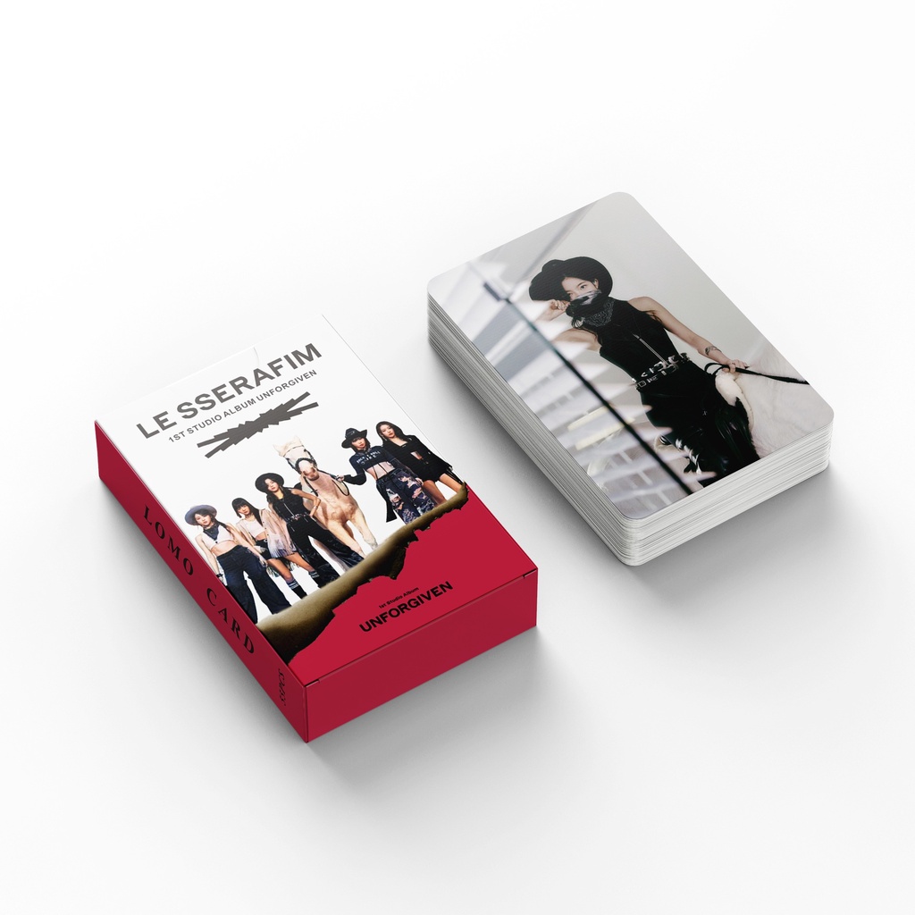 55pcs/box LE SSERAFIM UNFORGIVEN Photocards 1st Album Lomo Cards Lesserafim 2023 Kpop Postcards LETAOTAO2023