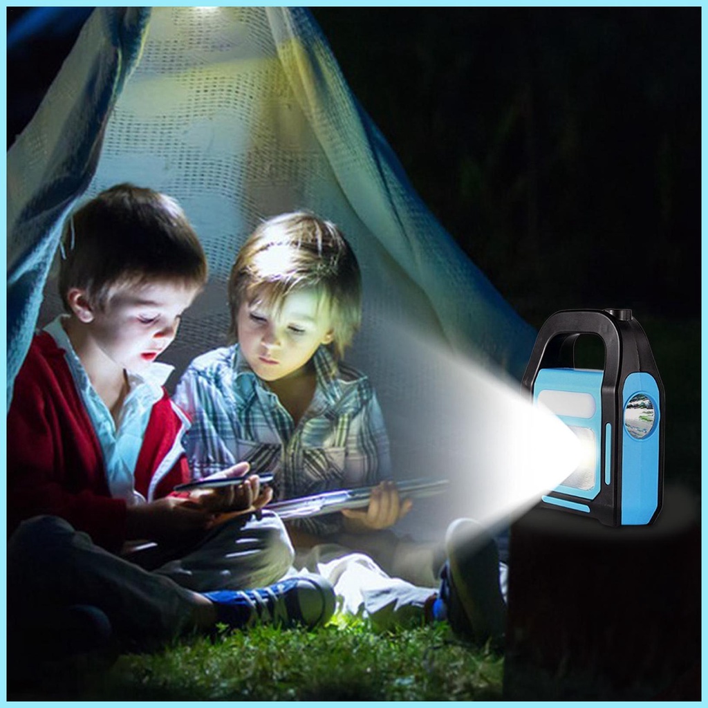 Đèn LED Năng Lượng Mặt Trời Chống Thấm Nước Kèm Sạc USB Tiện Dụng Mang Theo Cắm Trại