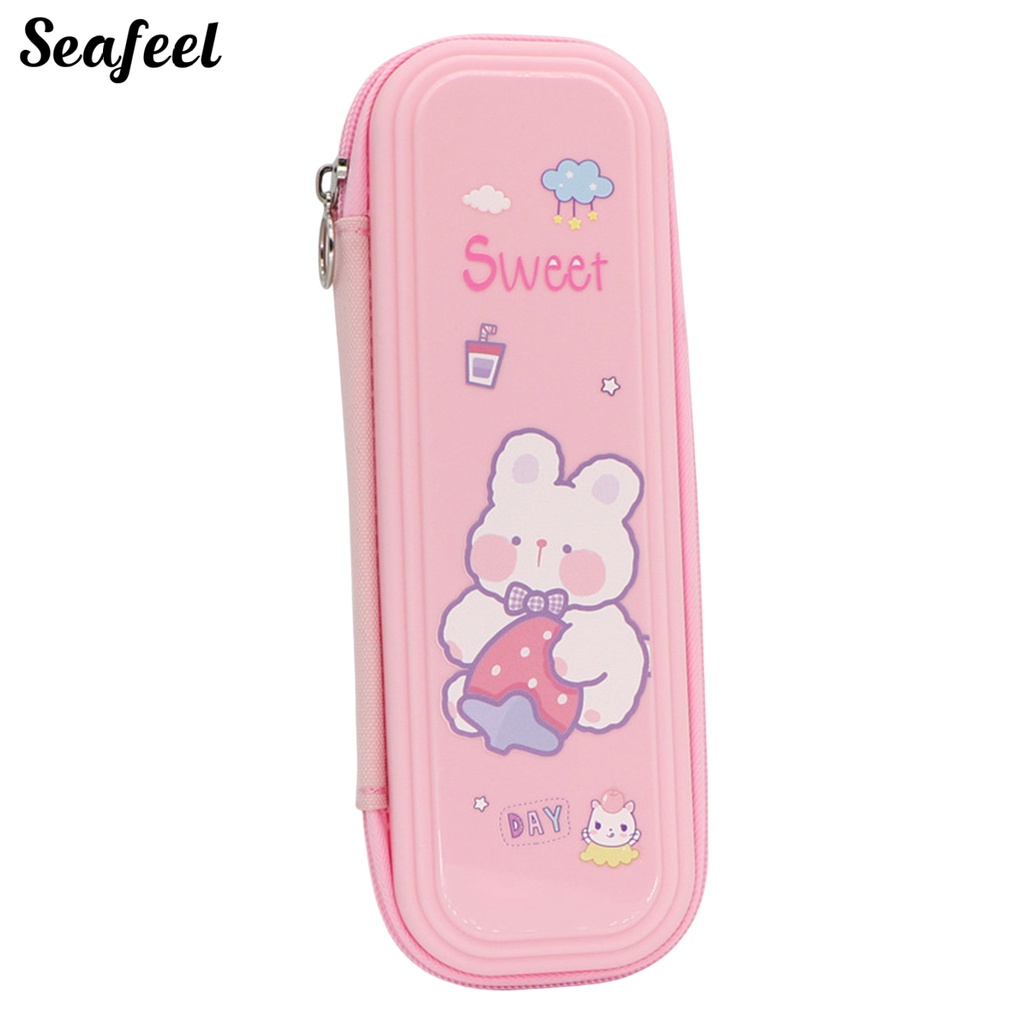 Hộp Đựng Bút 3 Ngăn Phân Loại Sức Chứa Lớn Chống Bẩn In Họa Tiết Hoạt Hình Dành Cho Học Sinh