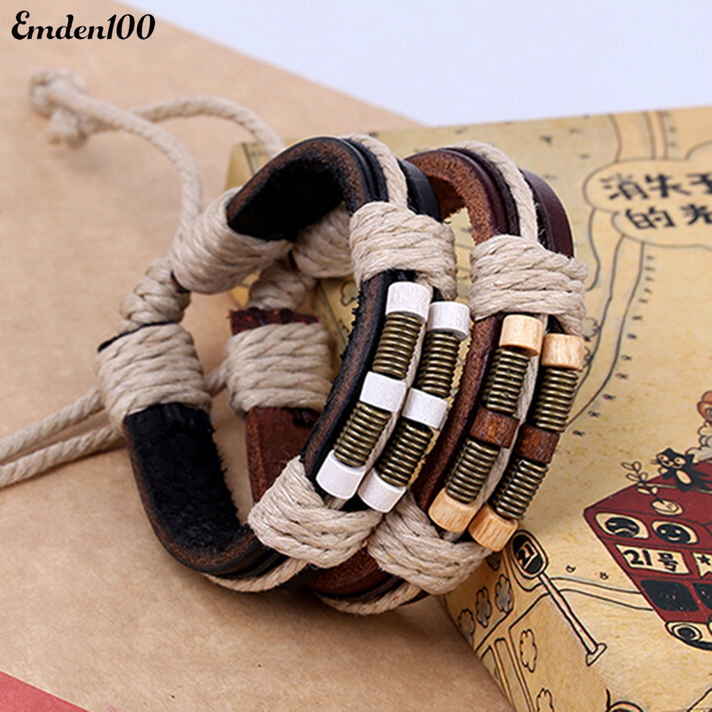 Vòng Tay Giả Da Nhiều Lớp Phong Cách Punk Thời Trang Cho Nam Và Nữ