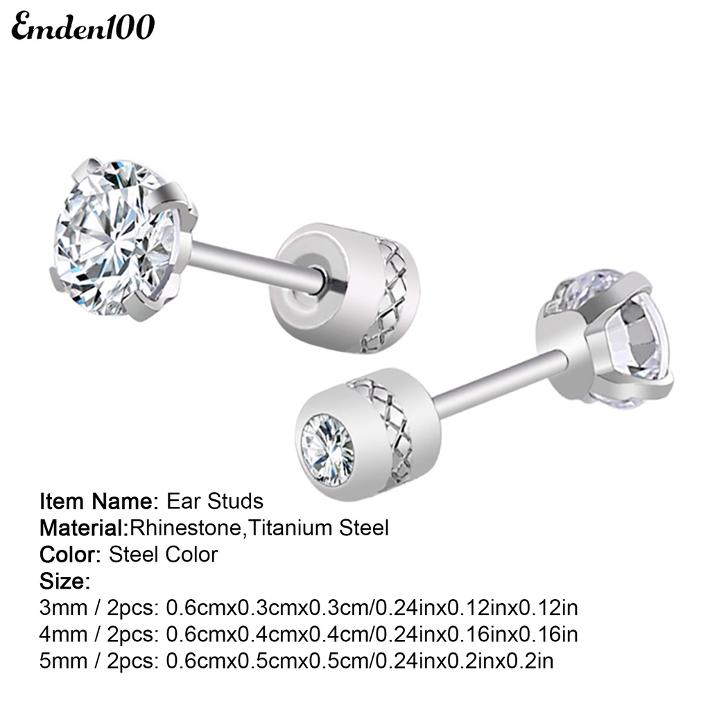 Bông Tai Tròn Bằng Thép Titanium Đính Đá Zircon Thời Trang Cho Nam Và Nữ