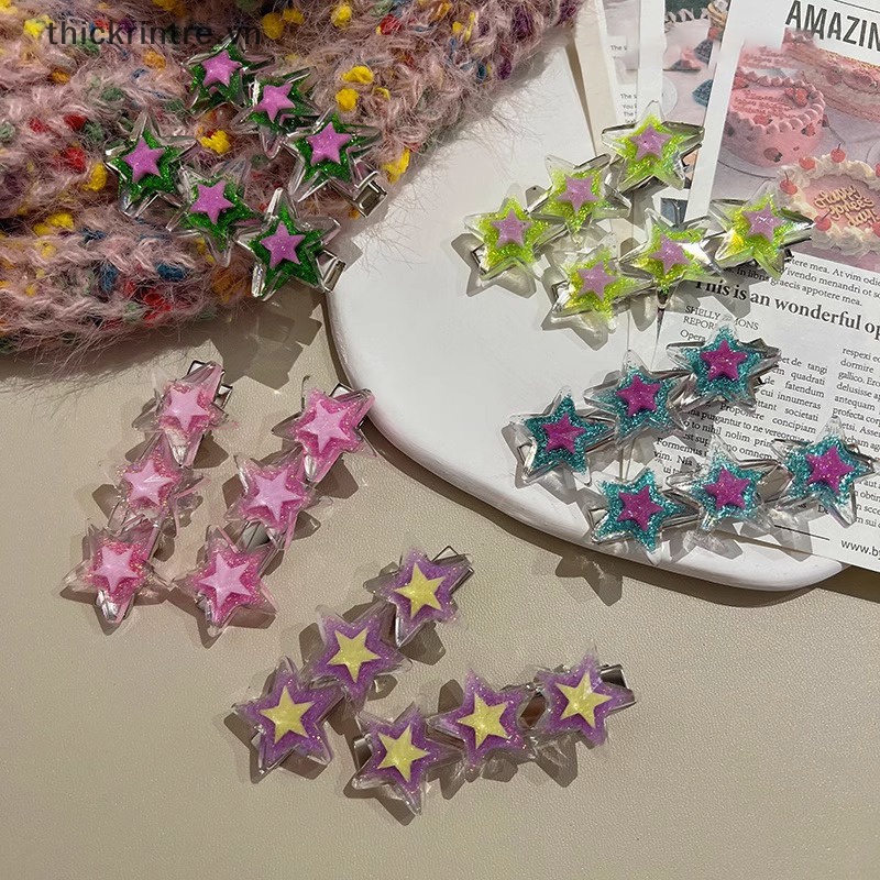 Kẹp Tóc Hình Ngôi Sao Lấp Lánh Thời Trang Mùa Hè Y2K 1 Cái Cho Nữ