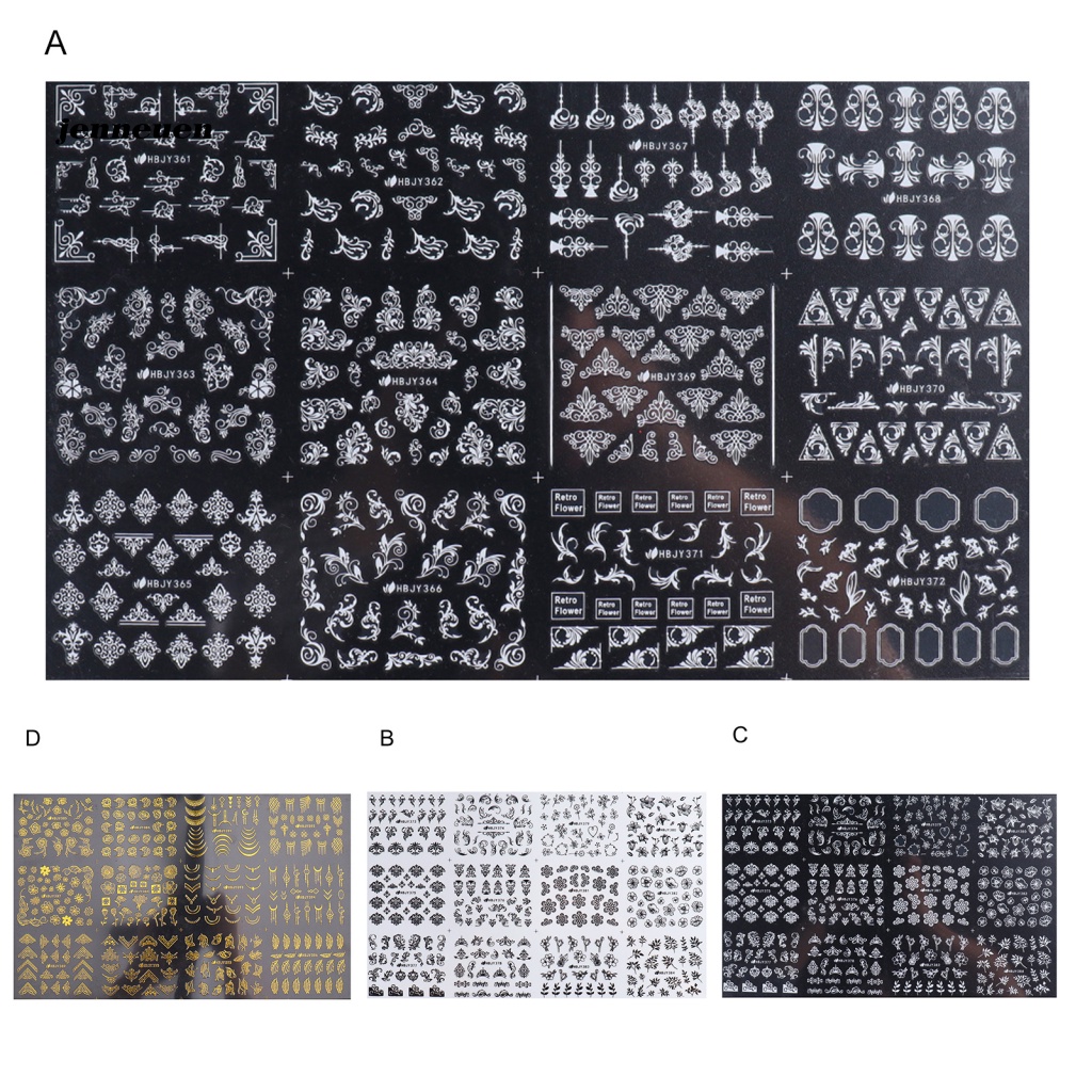 Miếng Dán Trang Trí Móng Tay Họa Tiết Hình Học Lấp Lánh Thời Trang Mùa Đông Cho Nữ