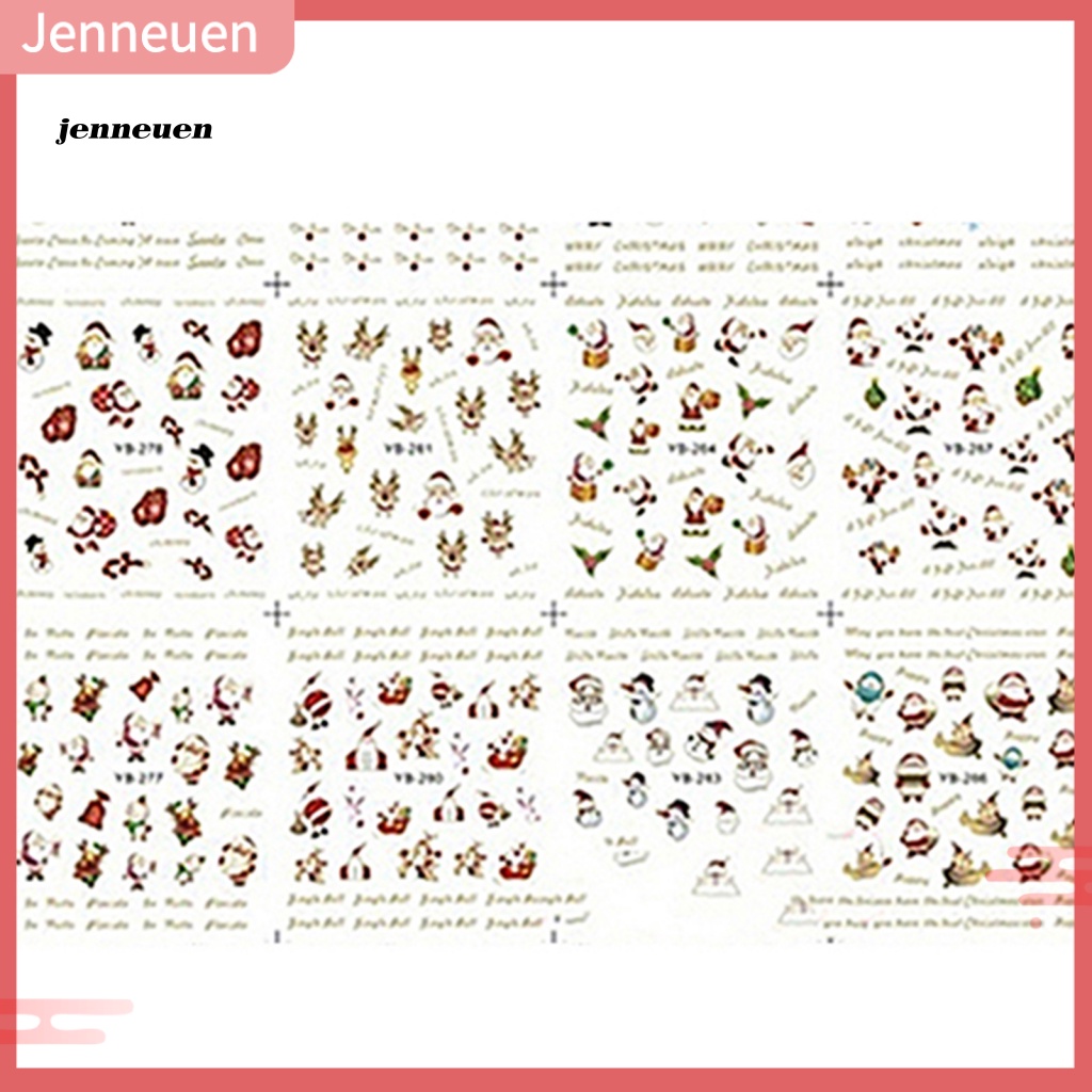 Tấm 12 Miếng Dán Trang Trí Móng Tay Chủ Đề Giáng Sinh