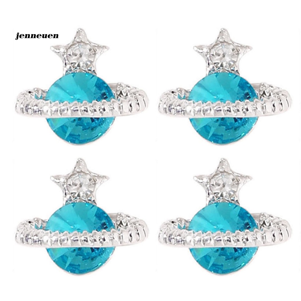 Set 10 Phụ Kiện Trang Trí Móng Tay Nghệ Thuật Bằng Hợp Kim Đính Đá Zircon Đẹp Mắt