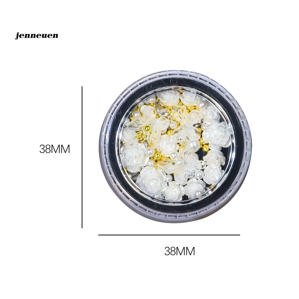 1 Hộp Hoa Trà Đính Ngọc Trai Và Cánh Bướm Trang Trí Móng Tay