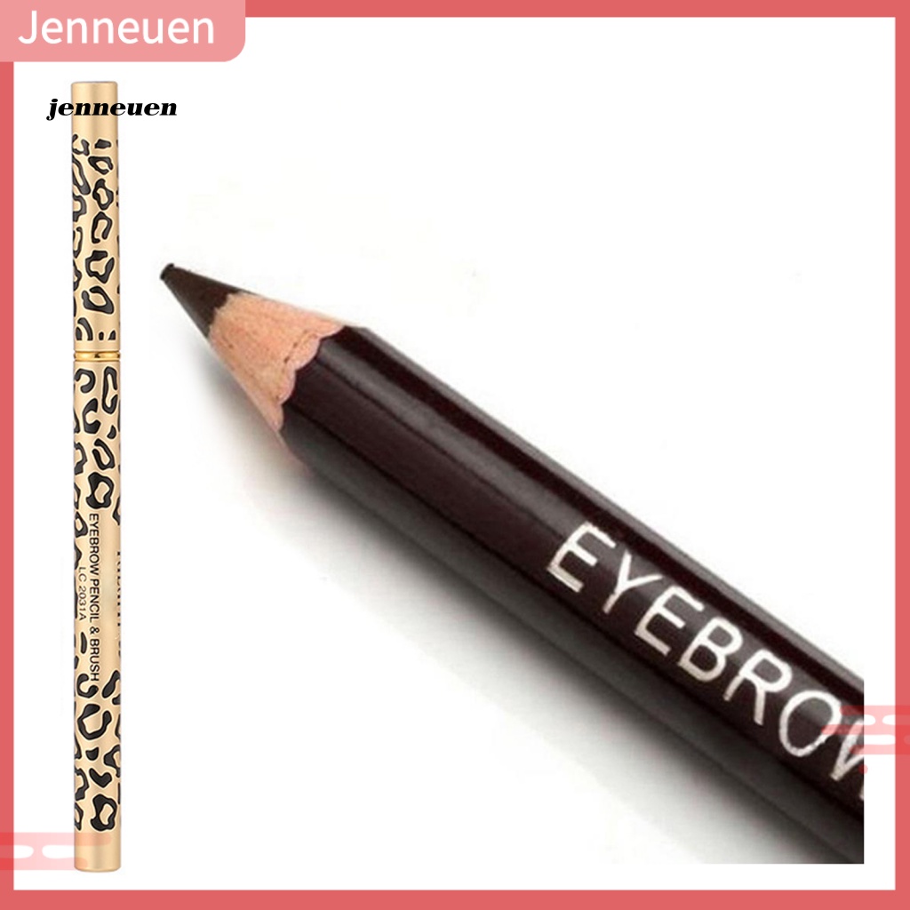 Bút Chì Kẻ Lông Mày JEN JEN Hai Đầu Chống Thấm Nước In Họa Tiết Da Báo