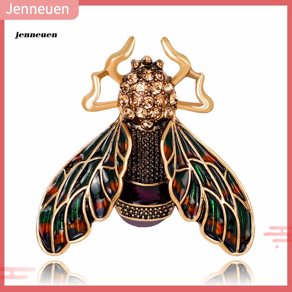 Trâm Cài Áo Hình Côn Trùng Tráng Men Đính Đá Kiểu Vintage