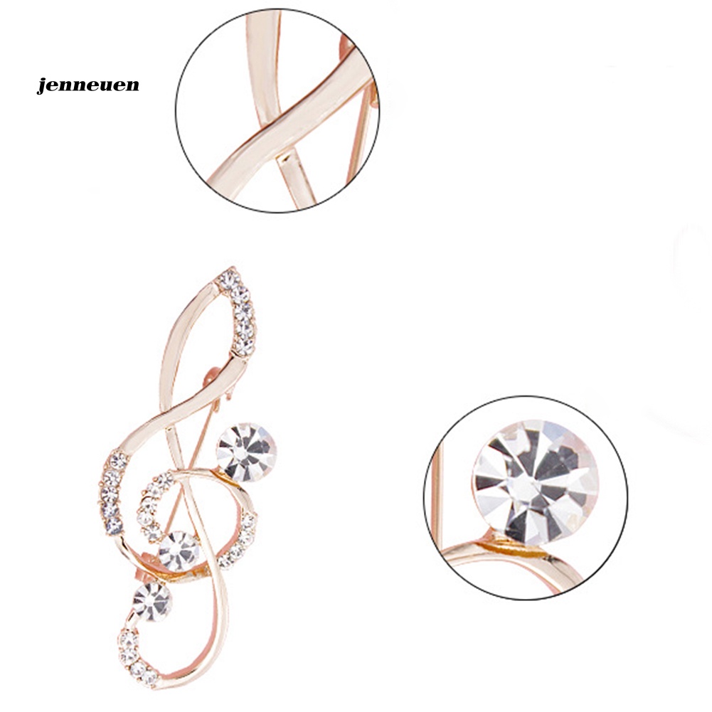 Trâm Cài Áo Hình Nốt Nhạc Đính Đá Thời Trang