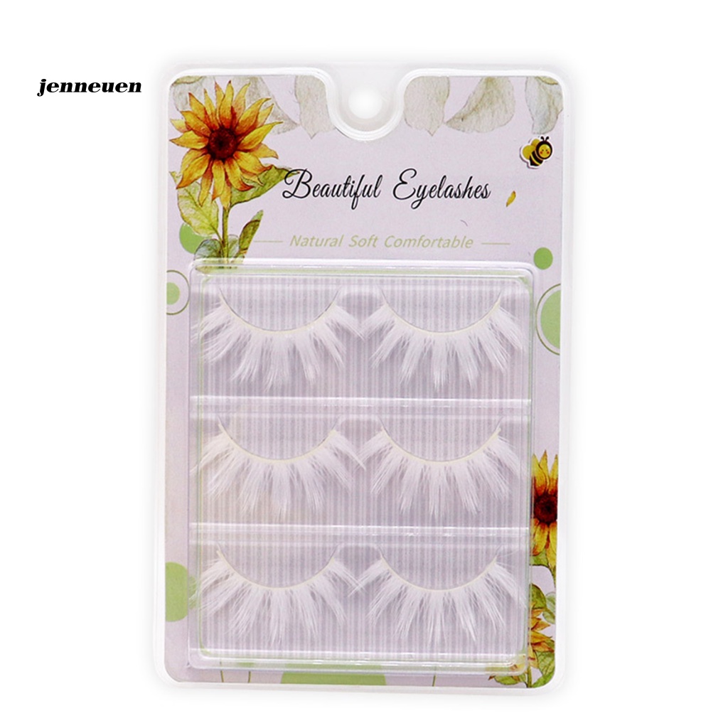 Bộ 6 Lông Mi Giả Màu Trắng Dùng Trang Điểm Hóa Trang