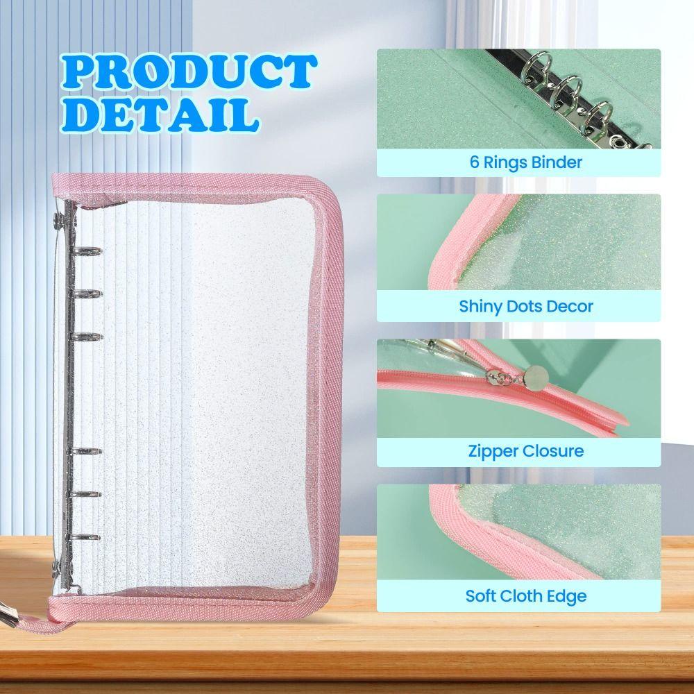 Túi Đựng Tài Liệu A6 / A6 6 Lỗ Bằng PVC Trong Suốt Tiện Dụng