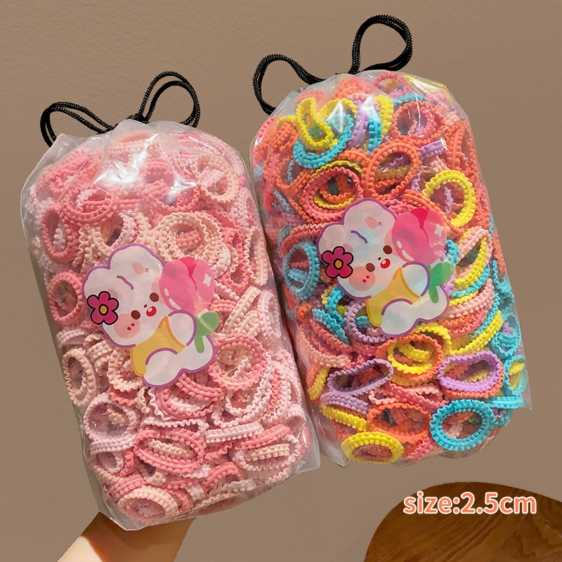 Dây Buộc Tóc Cao Su Bản Rộng Co Giãn Không Đau Ngọt Ngào Cho Bé Gái
