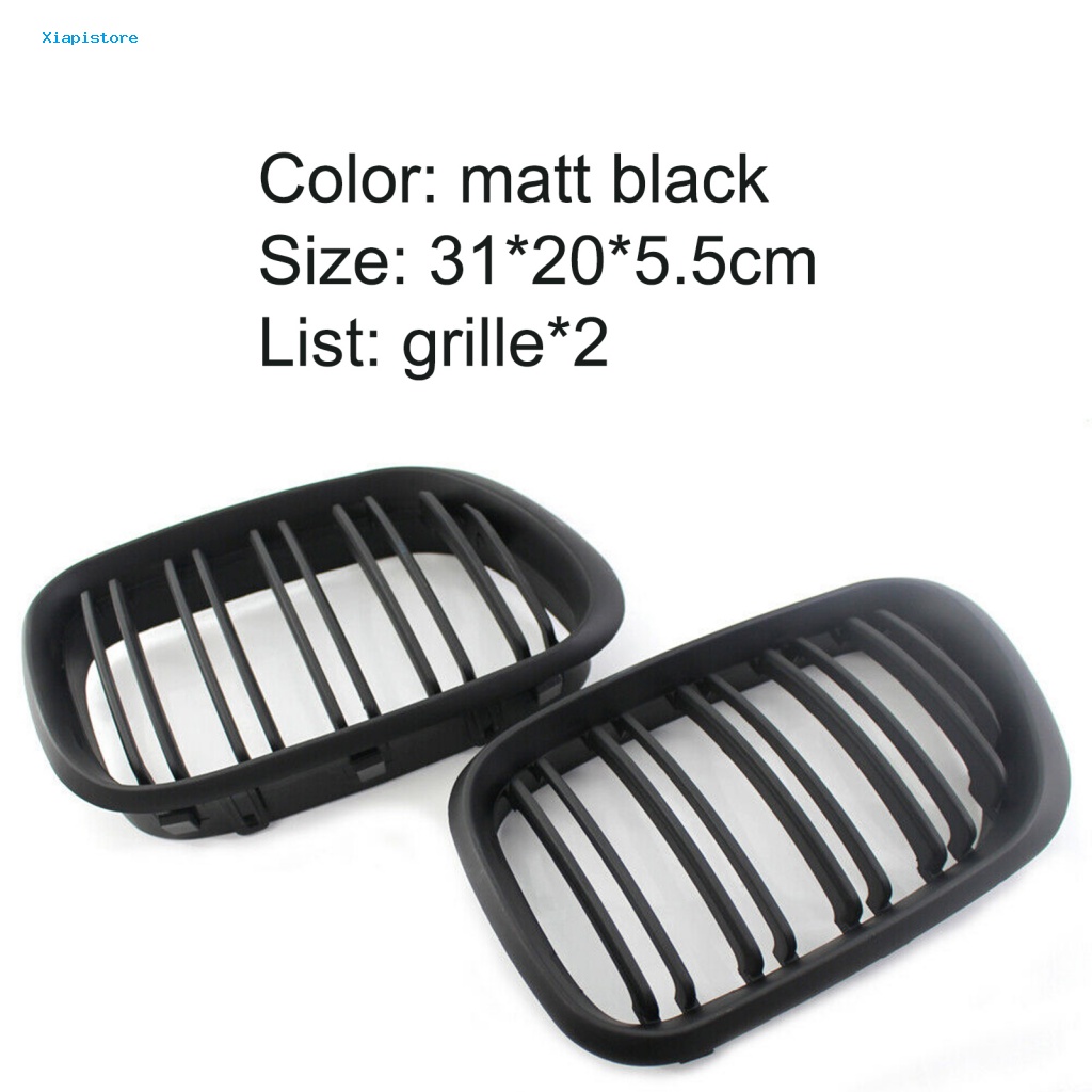 [Xiapistore] 2 Lưới Tản Nhiệt Trước Hai Đường Kẻ Trái Phải Màu Đen Nhám 51138250052 51138250051 Phụ Kiện Chuyên Dụng Dành Cho BMW X5 Series E53 99-03