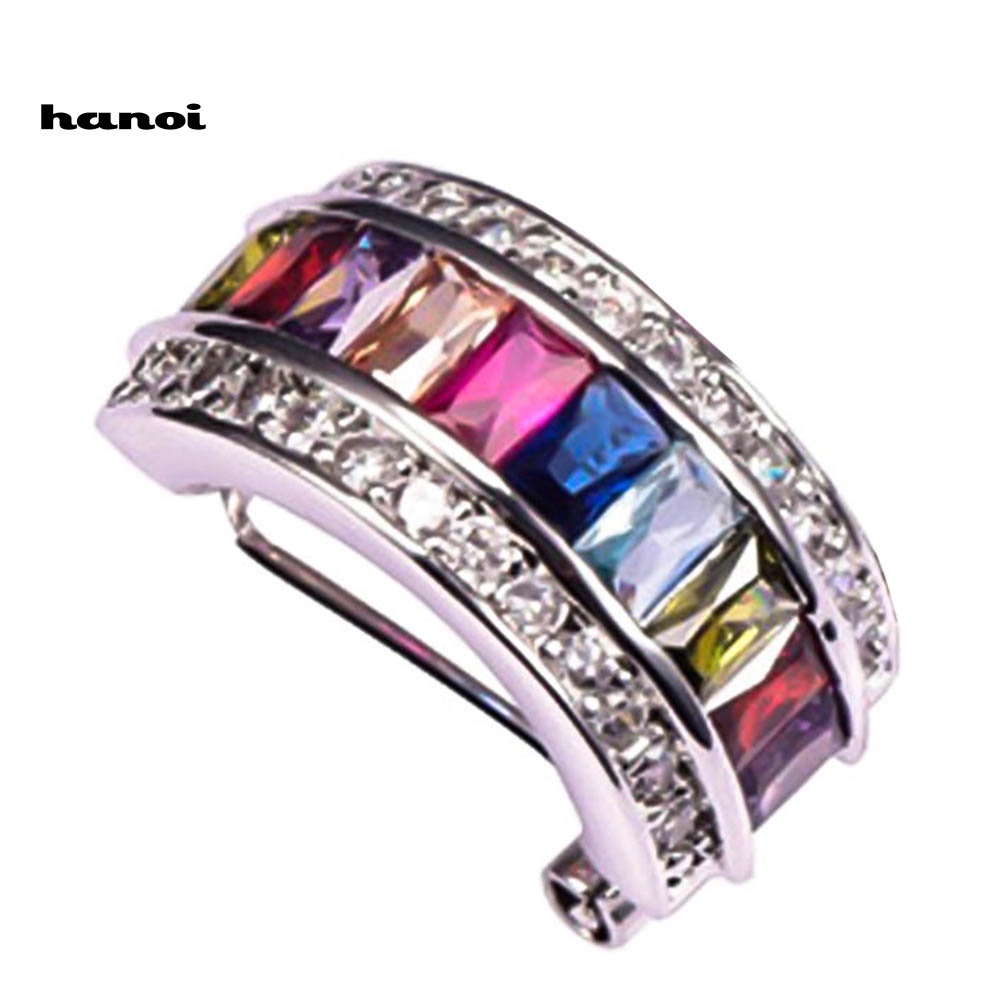 1 Khuyên Vành Tai Chữ Nhật Đính Đá Nhân Tạo Thời Trang