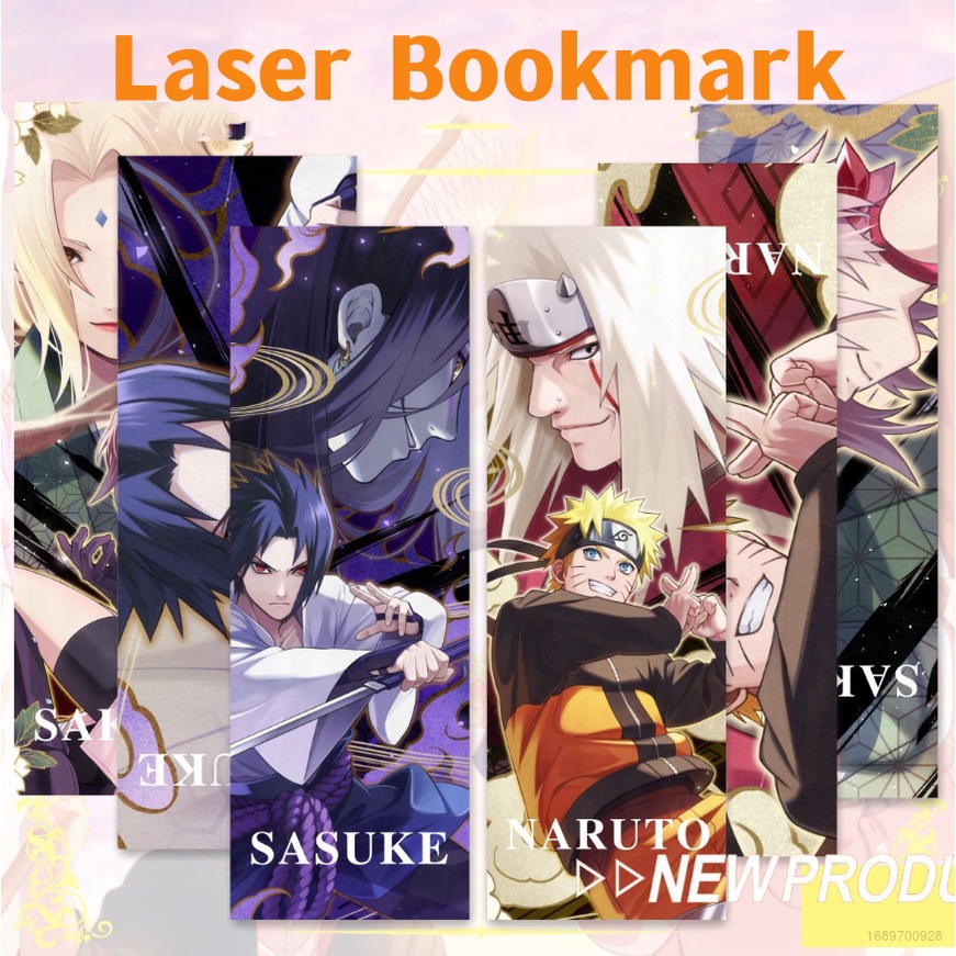 Sy2 Thẻ Đánh Dấu Trang Sách Hai Mặt Màu Laser Họa Tiết Naruto Kakashi Dành Cho Người Hâm Mộ YS2
