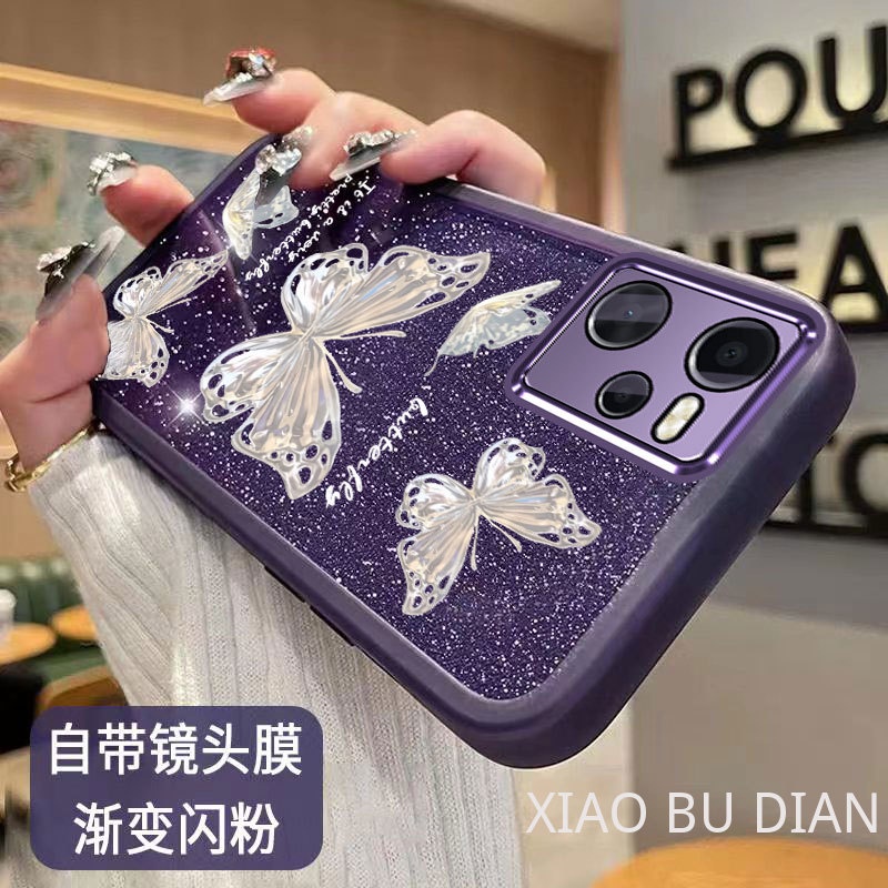 Ốp lưng Realme c35 4g Realme NARZO 50A Prime Ốp Điện Thoại Lens Protection Film Soft Transparent Butterfly Pattern Gradient Color Trường hợp điện thoại Realme c35 4g Realme NARZO 50A Prime Shock Protection Case