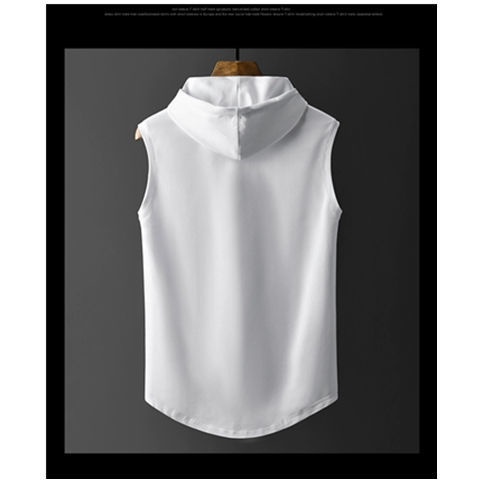 Áo Hoodie Không Tay Màu Sắc Đơn Giản Cho Nam