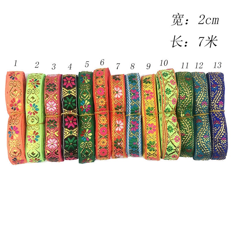 Cuộn Dây Ruy Băng Dài 2CM Phối Ren Phong Cách Cổ Điển Dùng Làm Đồ Handmade DIY