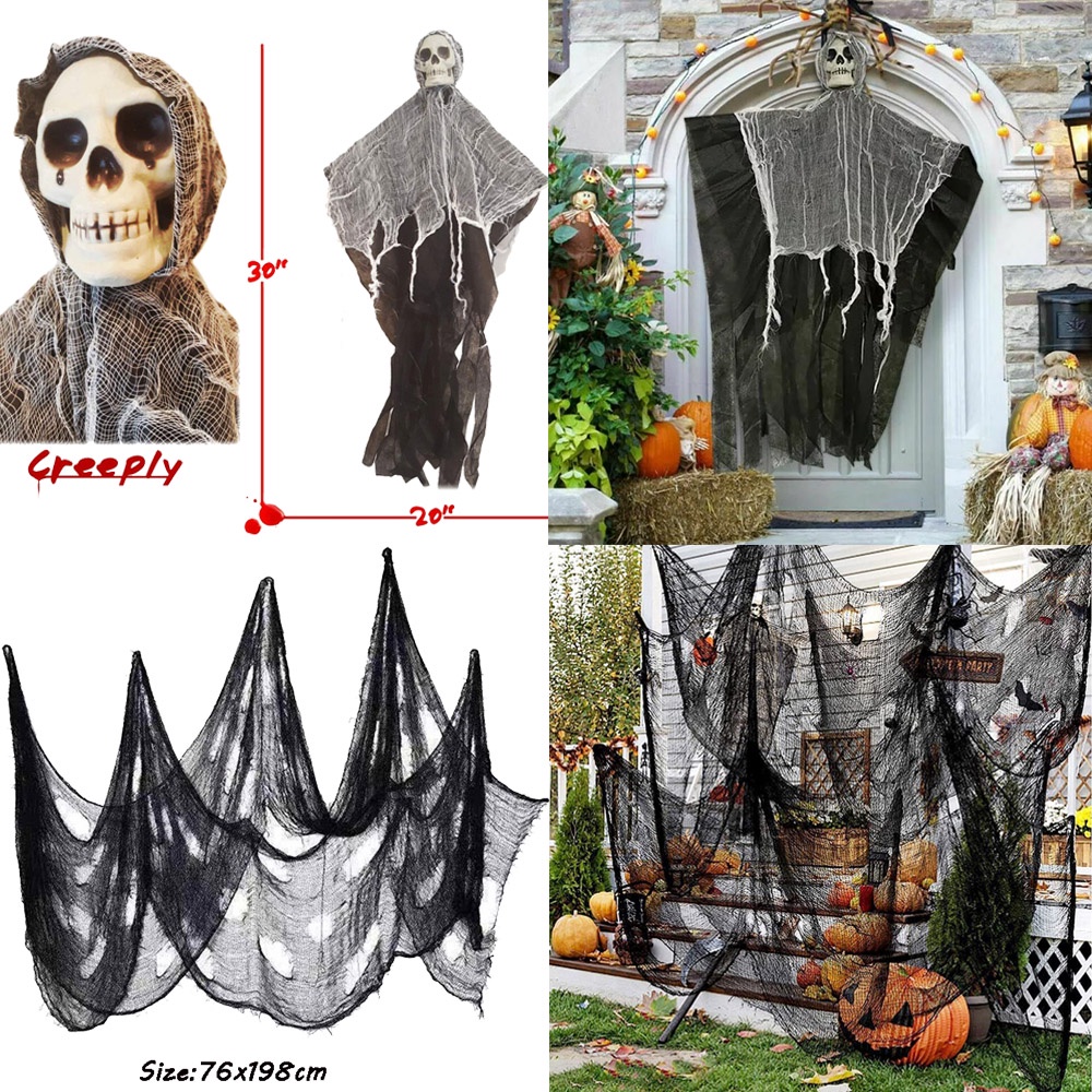 Đầu Lâu Nhện Đen Treo Trang Trí halloween