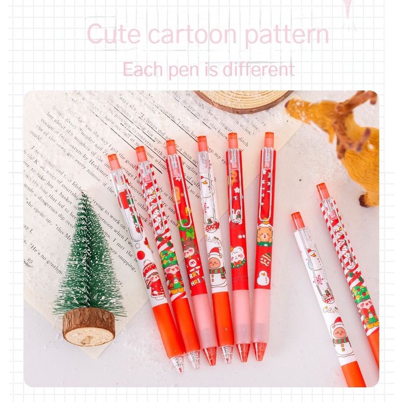 1 Bút Mực Đen Ngòi 0.55MM Họa Tiết Giáng Sinh