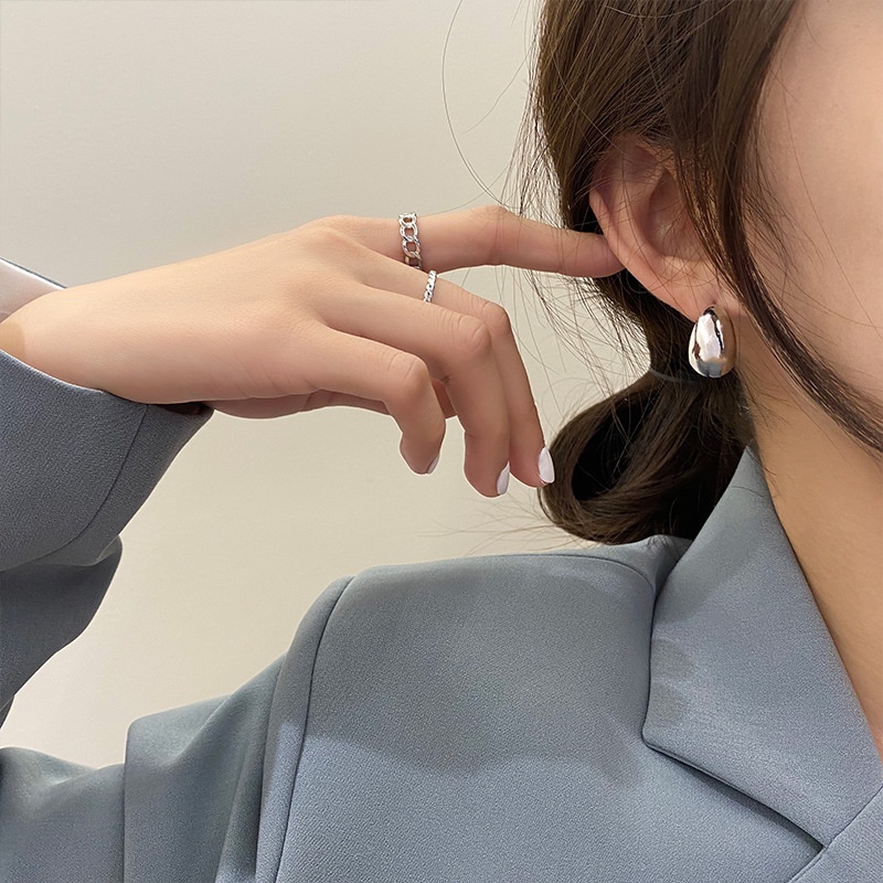 Bông Tai Hợp Kim Hình Hạt Đậu Nhỏ Phong Cách Retro Sang Trọng Thời Trang Cho Nữ