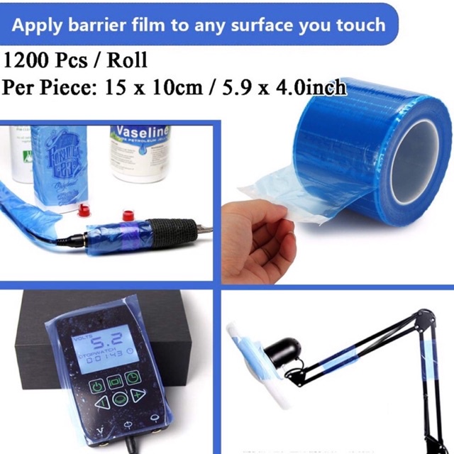 Màng dán nilong máy phun xăm,miếng dán Bluflim y tế vệ sinh dụng cụ phun xăm, đèn - NHÍM DCPX