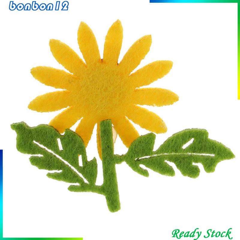 6 Miếng Vải Nỉ Hình Hoa Hướng Dương Trang Trí Scrapbook