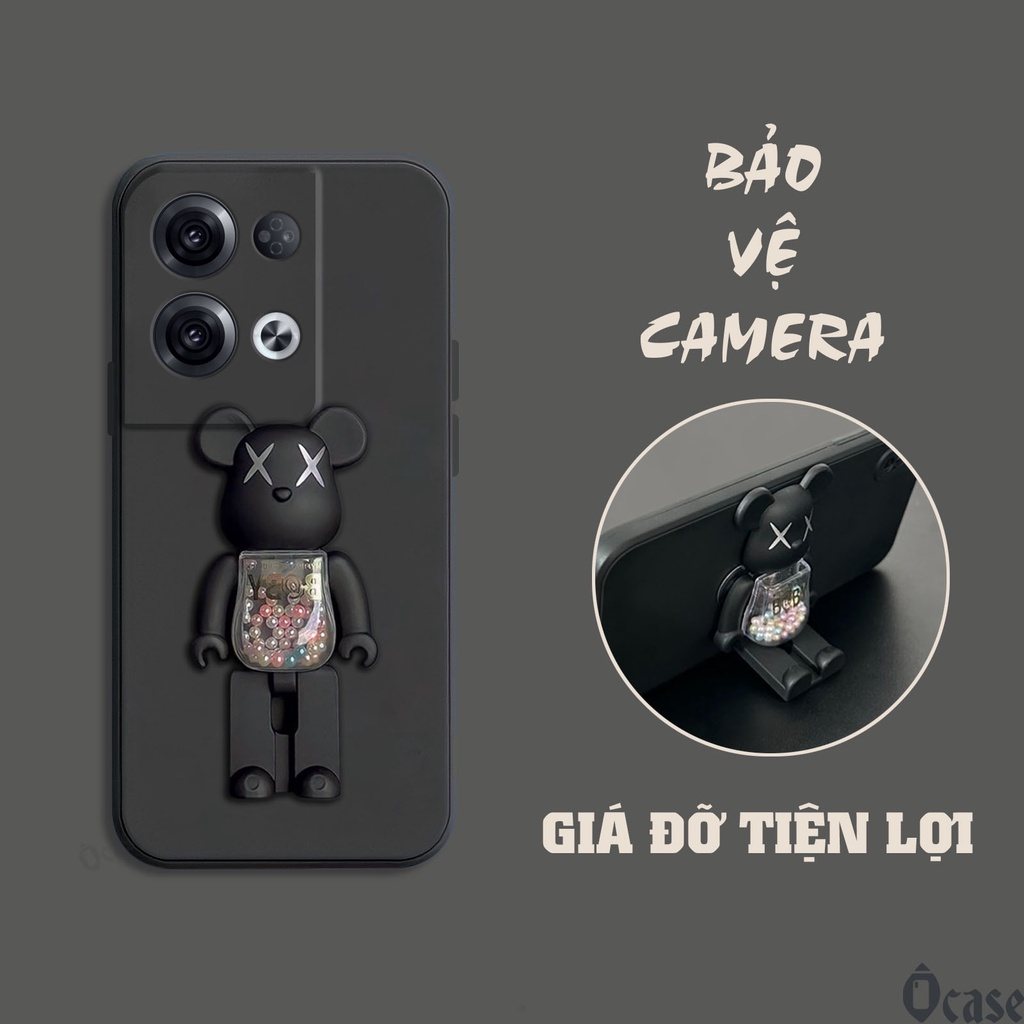 Ốp lưng Oppo Reno 8 / Reno 8 Pro / Reno 9 / Reno 9 Pro Plus mô hình gấu kiêm giá đỡ tiện dụng