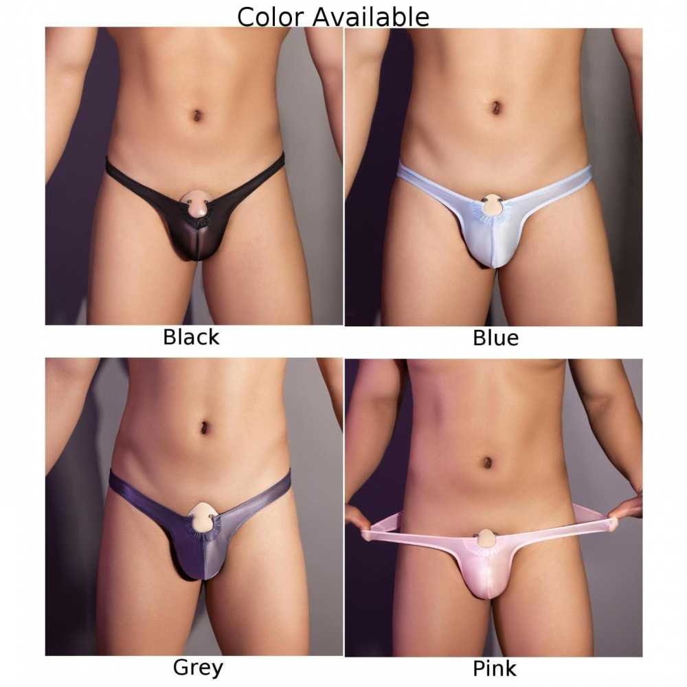 Quần lót nam thời trang g-string low rise nylon quần lót nhìn xuyên thấu màu đồng nhất