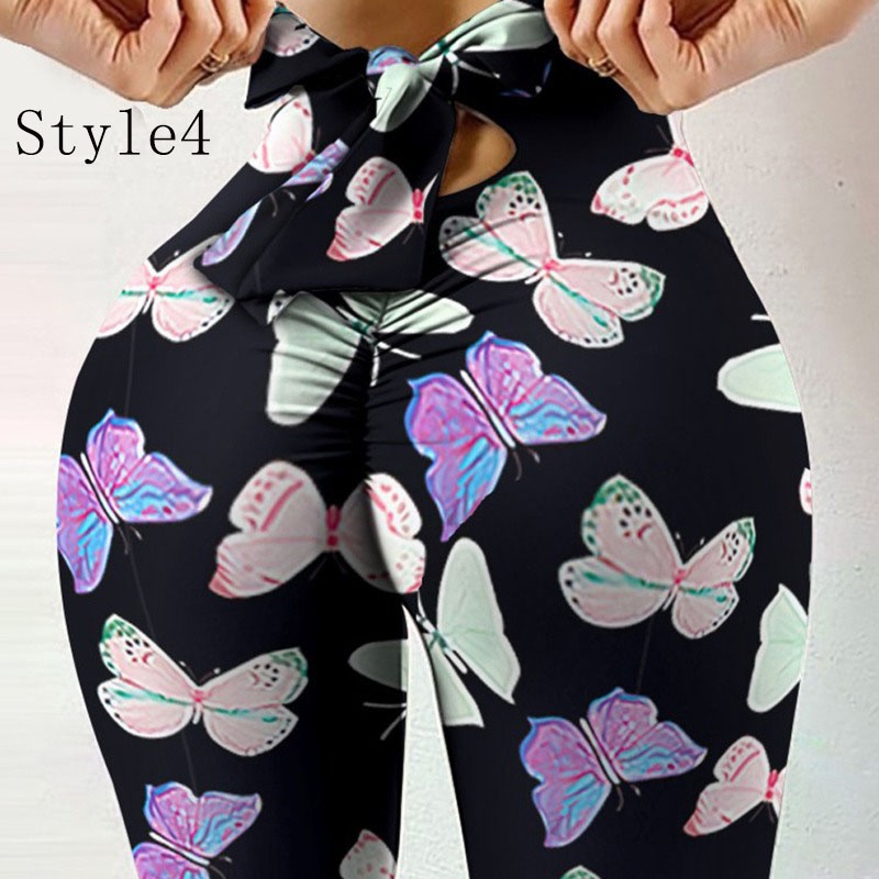 Quần Legging Thể Thao Lưng Cao Phối Nơ Thời Trang Mới Cho Nữ