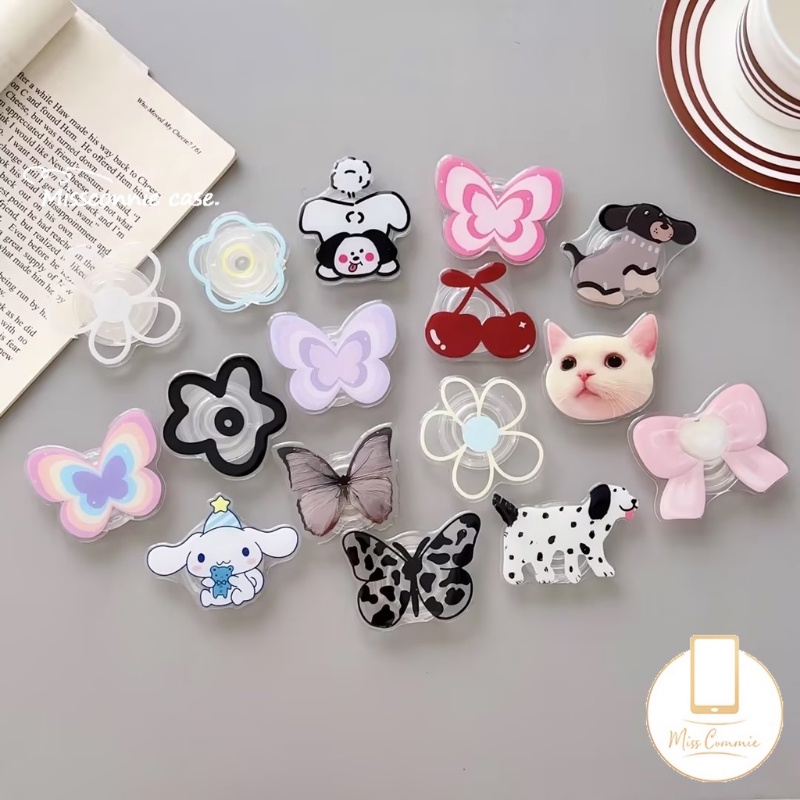 Giá Đỡ Điện Thoại Hình Thỏ / Hoa / Bướm / Trái Tim Màu Gradient Thời Trang