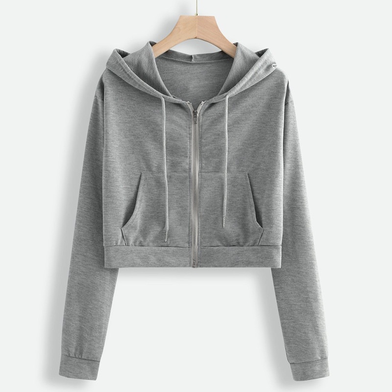 Áo Hoodie Lửng Phong Cách Hàn Quốc Thời Trang Thu Đông Dành Cho Nữ