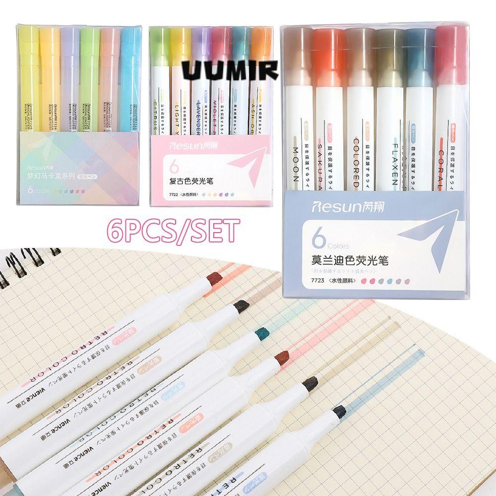Set 6 bút dạ quang UUMIR nhiều màu sắc thời trang