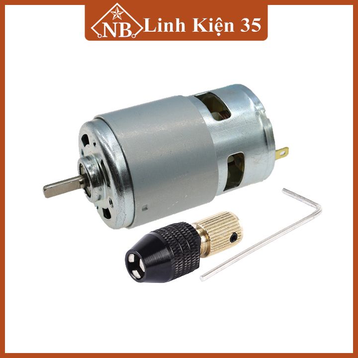 Máy khoan 555/775 độ chính xác cao đầu kẹp trục 5mm chế máy khoan, máy cắt siêu khoẻ