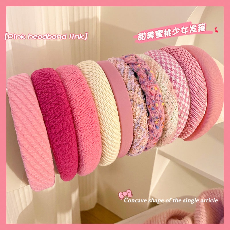 Băng Đô Cài Tóc Bản Rộng Màu Hồng Thời Trang Cho Búp Bê Barbie