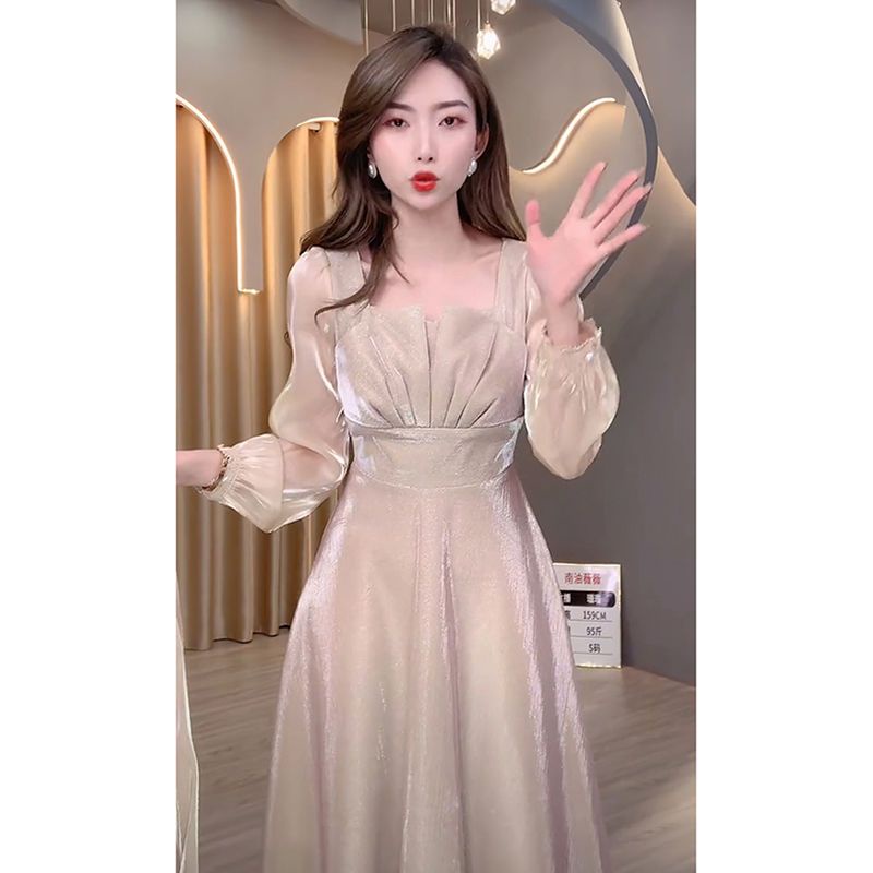 Internet celebrity popular dress elegant socialite Slim slimming meat-covering banquet dress