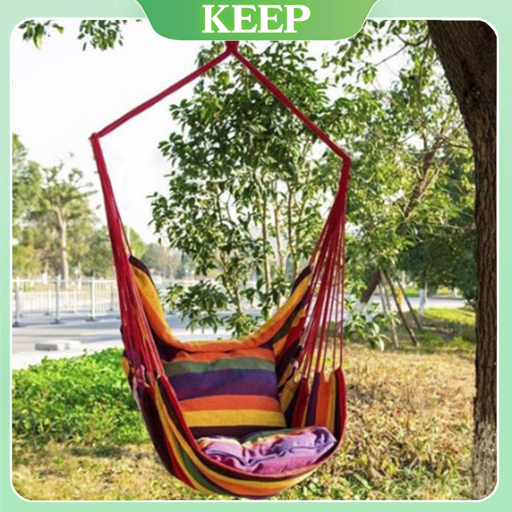 Xích đu cho bé, ghế võng sân vườn, treo xà đơn trong nhà tải  Ghế Võng Vải Di Động Thoải Mái Sọc Nhiều Màu Treo Dây Đu Cho Trong Nhà