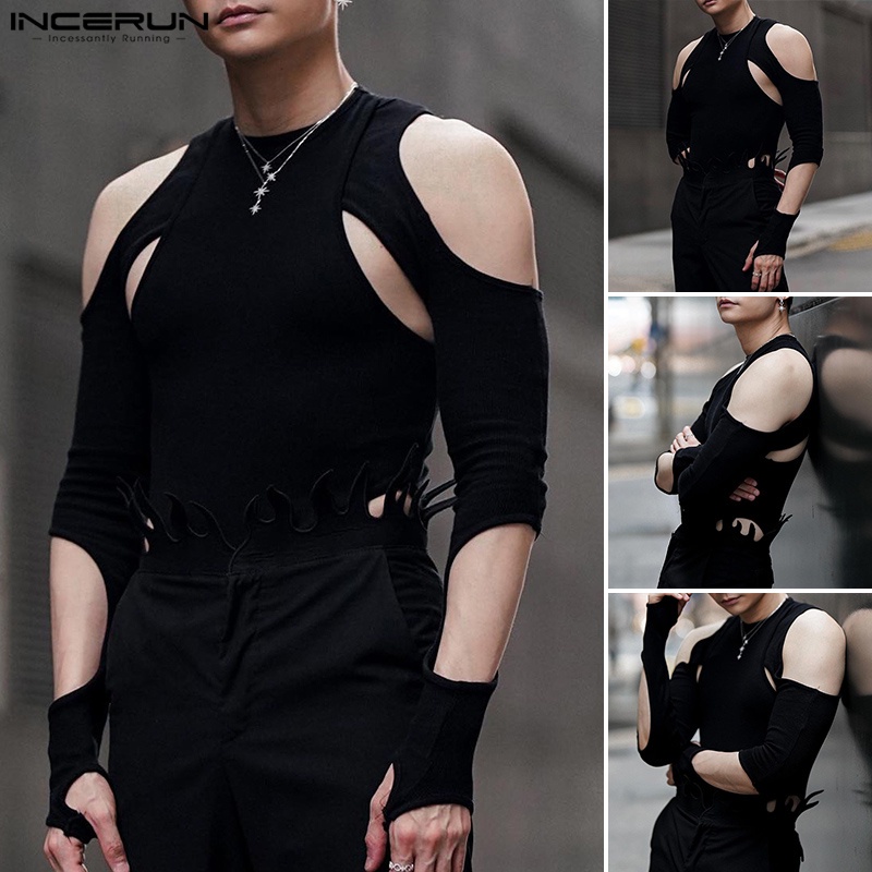 Áo liền quần INCERUN tay dài phong cách cá tính thời trang quyến rũ cho nam