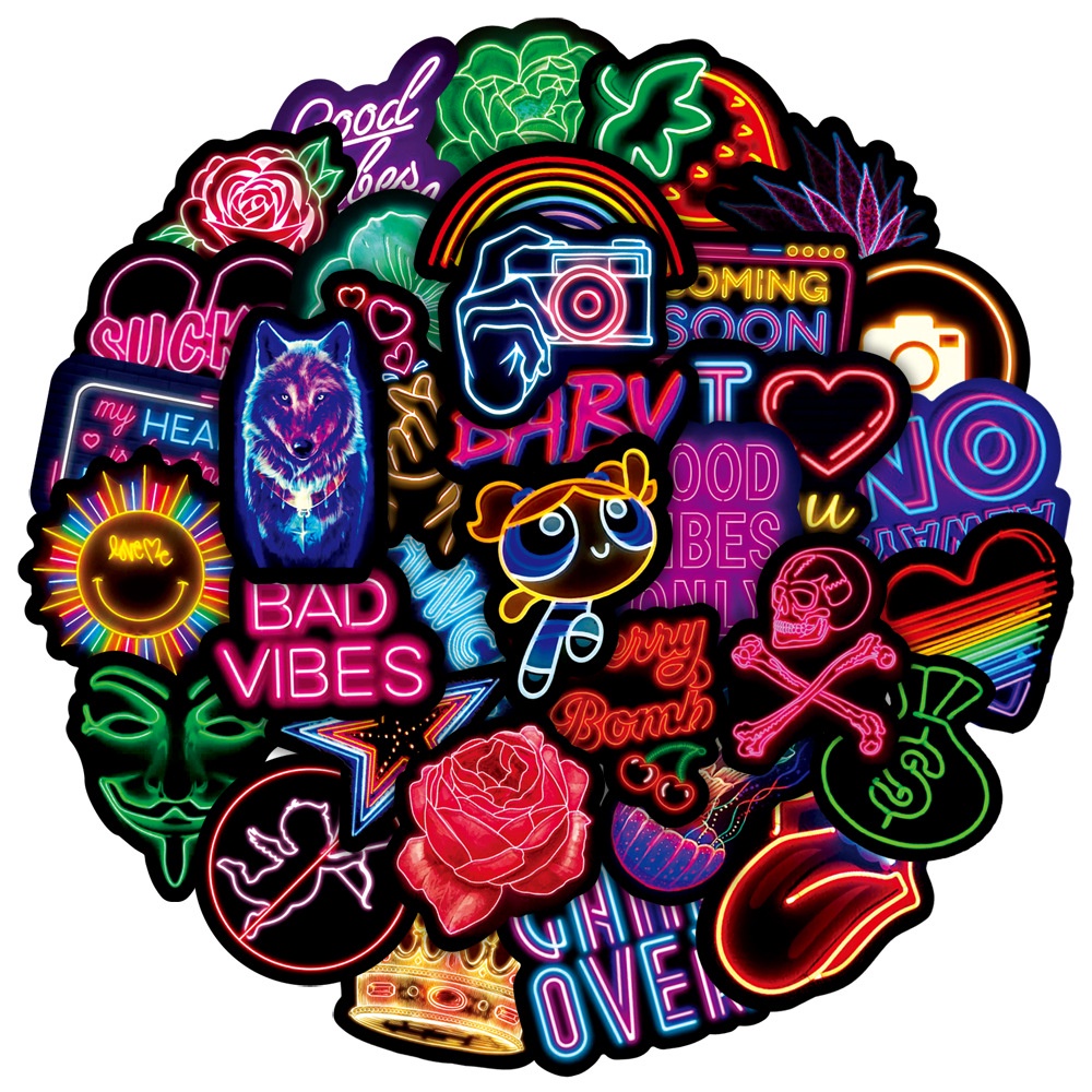 Bộ 50 Miếng Dán Hoạt Hình Graffiti Chống Thấm Nước Trang Trí Mũ Bảo Hiểm / Xe Đạp